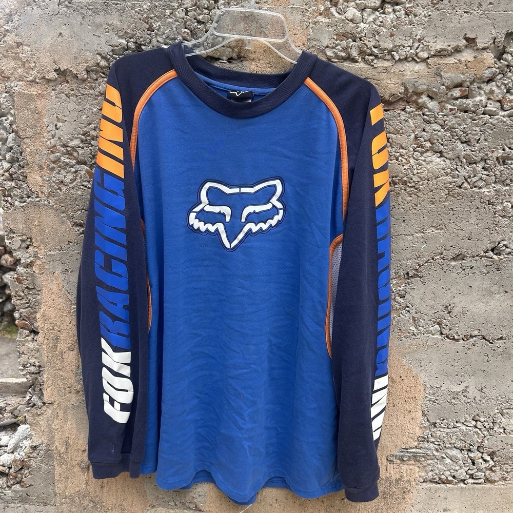 VTG Fox Racing Motocross Supercross Jersey Shirt Long Sleeve Mens XX-L Y2K AOP